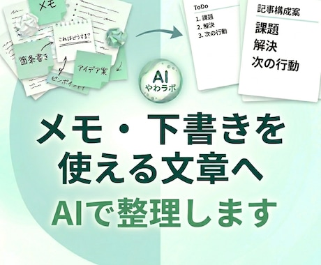 メモや箇条書きから商品説明・SNS投稿文を作ります まとまらない内容を、コピペで使える紹介文に整えます イメージ1