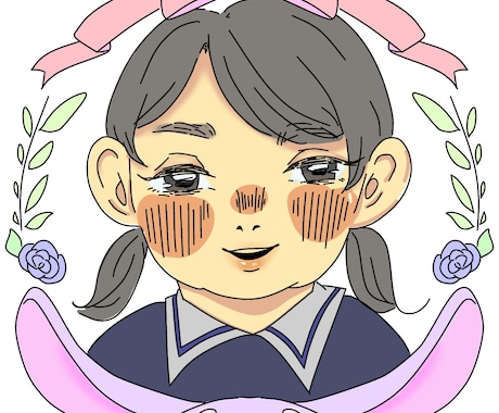 ポップで可愛い似顔絵をお作りします 手書き風andちびキャラ風イラストの似顔絵です♪ イメージ2