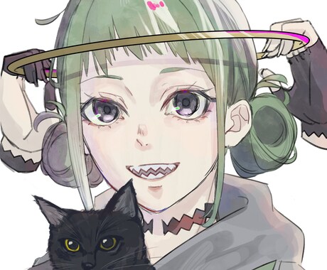 1枚絵/MV/歌ってみた等のイラスト制作します くすんだ/淡い、かっこいいイメージのイラストが得意です。 イメージ2