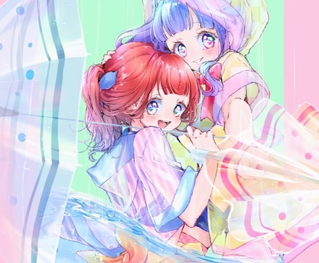 あなたのコテキャラちゃんの1枚絵かきます キラキラ可愛いキャラ描かせてください！！ イメージ1