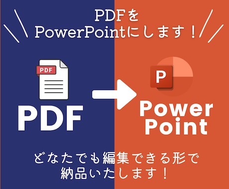 PDFをパワーポイントにします PDF資料やチラシ、画像もパワーポイントにします！ イメージ1