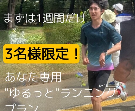 3名限定！お試し用初心者向けランメニュー作成します 1週間の専用ランニングプランを作成 イメージ1