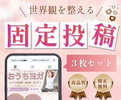 インスタの３枚固定投稿つくりますます アカウントの看板のような固定投稿を作り集客・信頼を掴む！ イメージ1