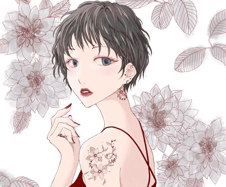 大人っぽく可愛いアイコン・ヘッダー描きます X、インスタなど様々な用途でお使いいただけます☆ イメージ2