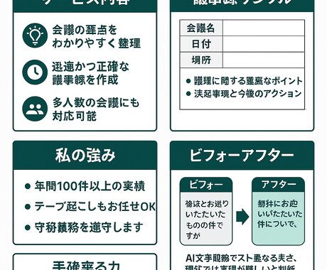 会議音声から正確な議事録を作成します 専門用語にも対応。読みやすく正確に仕上げます イメージ2