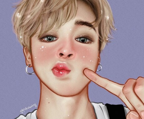 SNSのアイコン、プレゼントに似顔絵描きます ポップでキラキラした可愛い似顔絵いかがでしょうか^ - ^ イメージ2