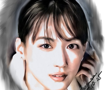 似顔絵をデジタルで描きます イラストとは違い本物そっくりに描き上がります イメージ2