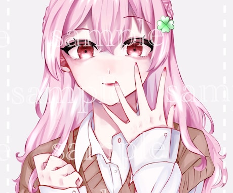 可愛いキラキラしたイラスト描きます アイコン、1枚絵、立ち絵、夢絵、アイコン描きます！ イメージ2