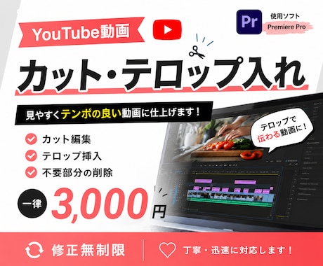 動画のカット作業、テロップ入れます イメージ1