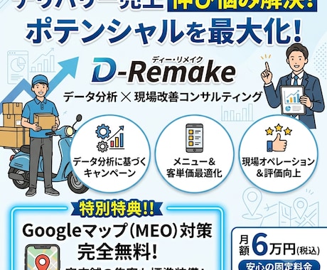 デリバリー（Uber）売上を最大化します デリバリー改善運用代行（MEO対策の無料特典付き） イメージ1