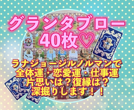 ルノルマンカード40枚で占います ラナジョージルノルマン40枚のグランタブローで鑑定します！ イメージ1