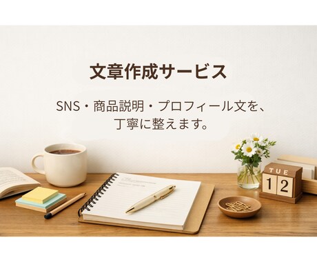 伝わる文章を、やさしい言葉で整えます SNS投稿文や商品説明を、短くわかりやすく。 イメージ1