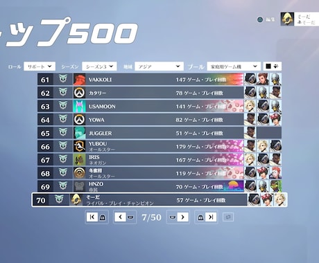 OW最高順位アジア10位がランク同行します 依頼者様のランクに同行し、ランク上げをお手伝いします！ イメージ2