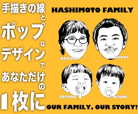 写真からお洒落で個性的な似顔絵を制作します イメージ1