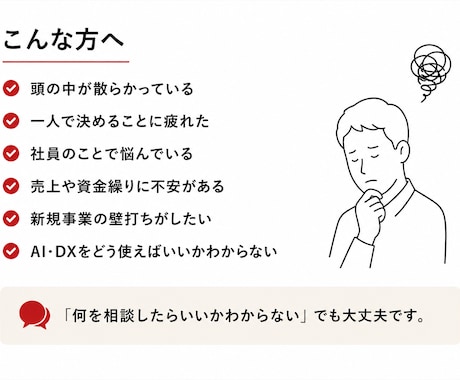 社長の休憩室｜頭の整理をします 社長って、相談する相手がいない イメージ2