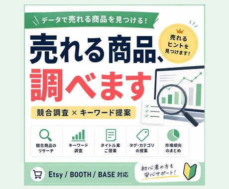 売れるデジタル商品の競合調査・キーワード提案します 売れる人は最初に“調べている” イメージ1