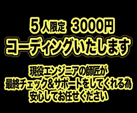 丁寧にコーディングいたします コーディングの最終チェックはプロがいたします。 イメージ1