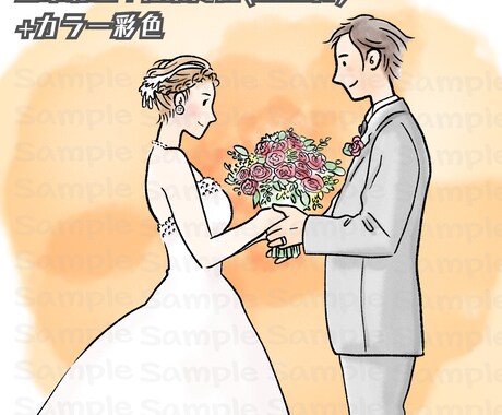 思い出のお写真をイラストにします シンプルな線画のみ、カラー・モノクロ彩色も可能 イメージ2