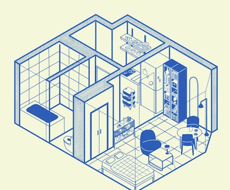 ポップでおしゃれな空間イラスト（アイソメ）描きます 住宅の思い出やフロアマップ、フライヤー、ポスターなどに！ イメージ1