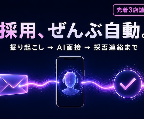 AI面接と掘り起こしで採用を丸ごと自動化します 応募直後の対応・選考・過去応募者の再アプローチまで一気通貫。 イメージ1