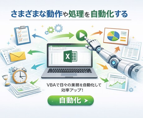 サイト運営者！マクロVBAで業務効率化します Excel業務を自動化し作業時間を大幅削減します！ イメージ2