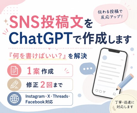 SNS投稿文をChatGPTで作成します イメージ1