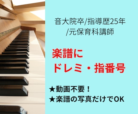 動画不要★ピアノ楽譜にアシスト書き込みします 音大院卒指導歴25年★独学やレッスンのための譜読みサポート イメージ1