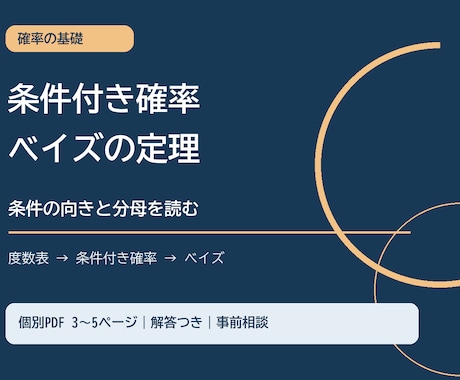 条件付き確率とベイズの個別教材を作ります イメージ1