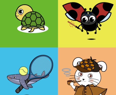 可愛い動物のオリジナルキャラクターイラスト描きます イメージ1
