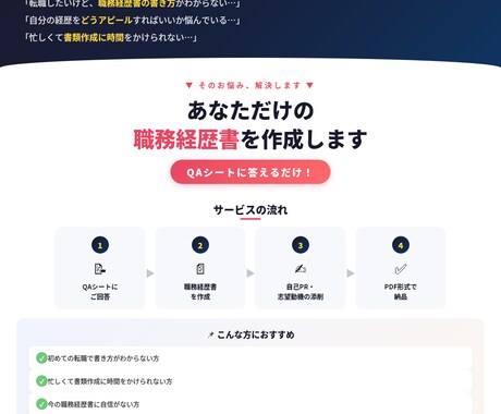 職務経歴書を代行作成します 初めての方、不安な方も相談ください！ イメージ1