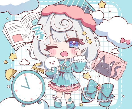 ゆるふわなアイコン、グッズのミニキャラ描きます 6月30日までの限定価格でゆるふわを届けます(*ˊˋ*) イメージ1