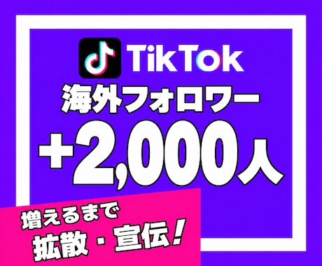 TikTokの海外フォロワーを2000人増やします イメージ1