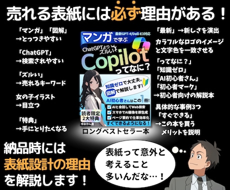 訴求力の高いKindle電子書籍の表紙を作ります 修正無制限！ベストセラー作家による「イラスト特化」の表紙作成 イメージ2