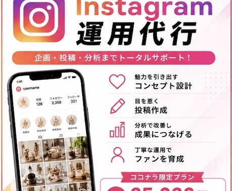 ココナラ限定！　Instagramの運用代行します イメージ1