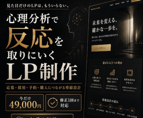 心理学で分析して反応が取れるLP作ります 応募・予約・購入につながる導線設計 イメージ1