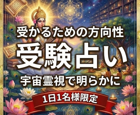 初回限定＊受験合格の可否、成功するために占います 進路相談,大学受験,高校受験,中学受験,資格試験など イメージ1