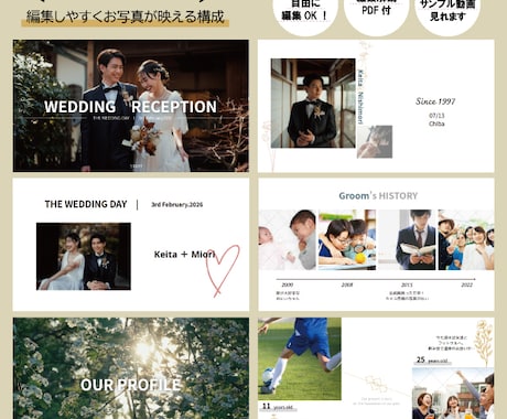 Canva／結婚式の動画テンプレートを販売します 「手を加える楽しみ」を大切にしたデジタルコンテンツ イメージ2