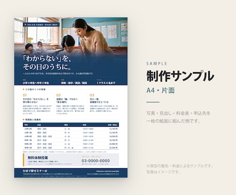 入稿データ付きでA4チラシをデザインします トンボ・塗り足し付きの.aiと印刷用PDFでお渡し イメージ2