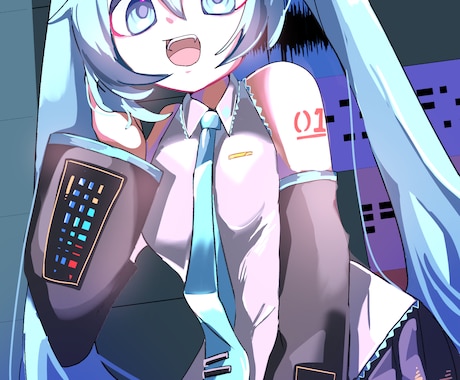 アニメ塗りの1枚絵イラストを制作します かわいい女の子、男の子のキャラクターの1枚絵を制作します。 イメージ2