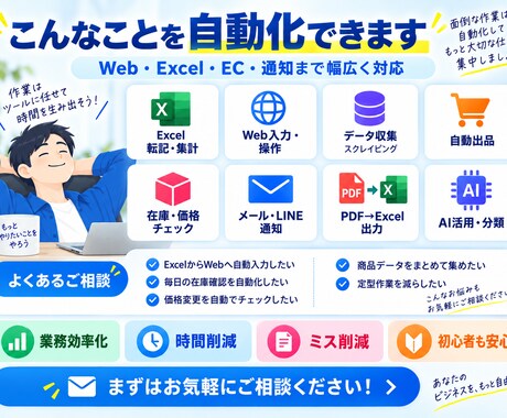 自動化業務！欲しい自動化ツールを作成します こんなこと自動化できる？からOK！あなた専用ツールを作成！ イメージ2