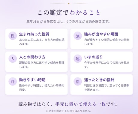 四柱推命であなたの人生の流れを読み解きます 生まれ持った性質と、いまの巡りをPDFに イメージ2
