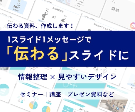 スライドを見やすく・分かりやすくデザインします 伝えたいを、もっと伝わるカタチに イメージ1