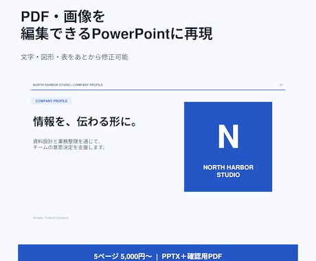 PDF・画像を編集できるパワポに再現します イメージ1