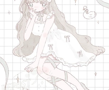 ふわふわしたあたたかみのあるイラストお描きします 一枚絵、挿絵、サムネなどにいかがですか？ イメージ2