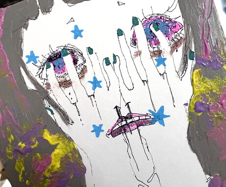 原画一点物！退廃的で個性的なイラスト描きます 心に刺さる鮮やかで退廃的な世界観。一点物の原画をお届けします イメージ2