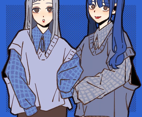 レトロで可愛い！女の子 男の子のイラスト描きます 様々なシーンで使えるオリジナルイラスト！ イメージ1
