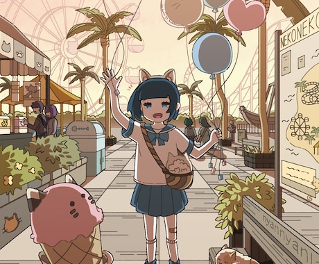 物語を感じる背景込み一枚絵を制作します イメージ1