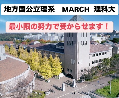 地方国公立理系・MARCH理科大受験サポートします 塾講師経験を活かし、受験戦略・参考書選びを徹底サポート イメージ1