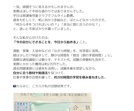 3ヶ月独学で保育士試験に合格した方法教えます 独学3ヶ月で一発合格！保育士筆記試験 超効率ガイド イメージ2