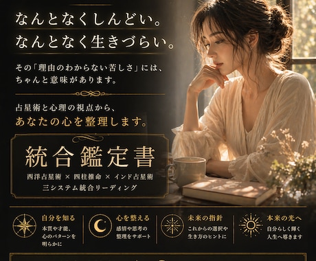 ライト鑑定、ご自分の本質4章レポートを作成します まずはご自分を知りたい方へ。性格・才能・恋愛・金運の4章。 イメージ1